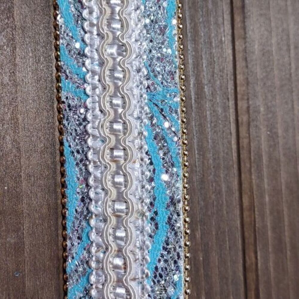 Blue Pearl Sparkle Statement Belt Unmarked - Picture 6 of 16